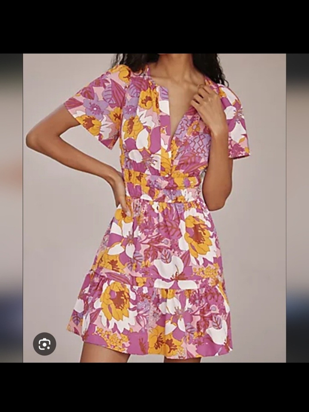 NWOT Anthropologie Somerset Mini Dress Sz XS Purple Floral  Brunch Summer Casual